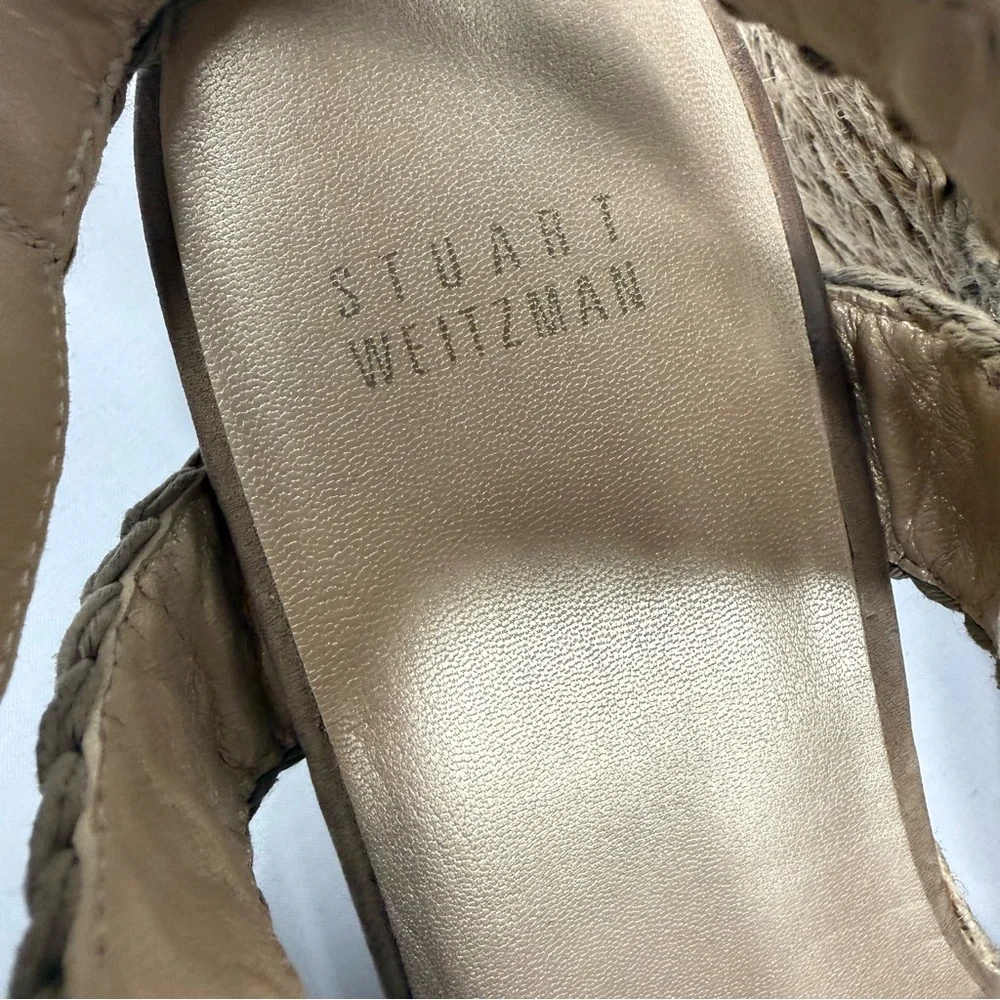 Crochet‎ Espadrille Stuart Weitzman Tan Wedge Platform Sandal 10.5